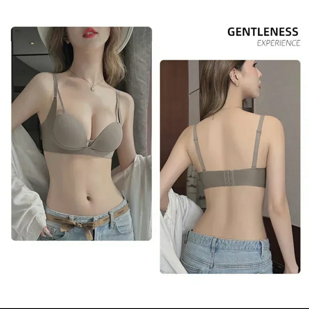 Half Cup Nonwire For Women With Small And Flat Breasts, Push-up And Enlargement, Secondary Breasts, Anti-sagging, Glossy Bra