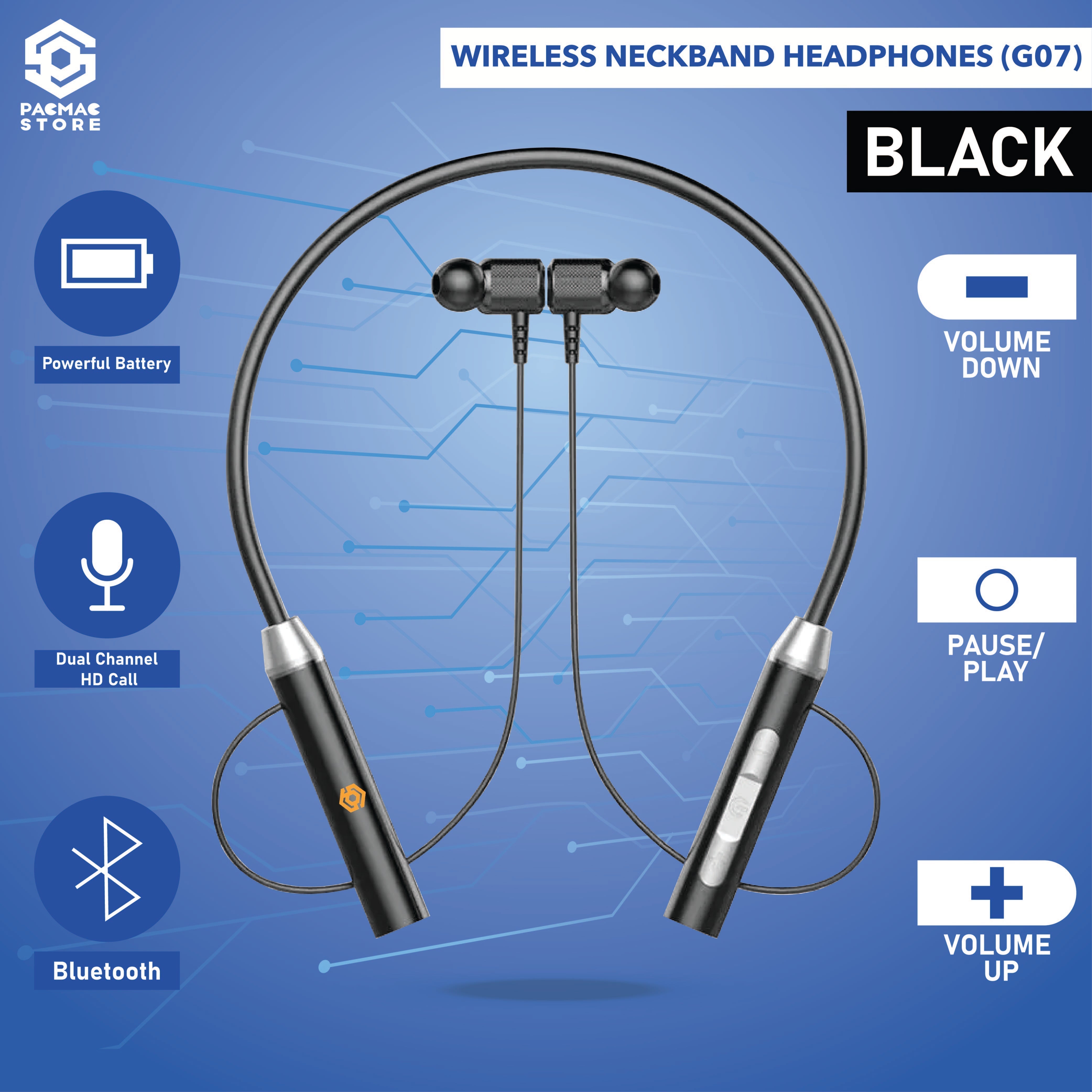 Wireless Bluetooth Neckband 5.2 Earphone Headset with MiC