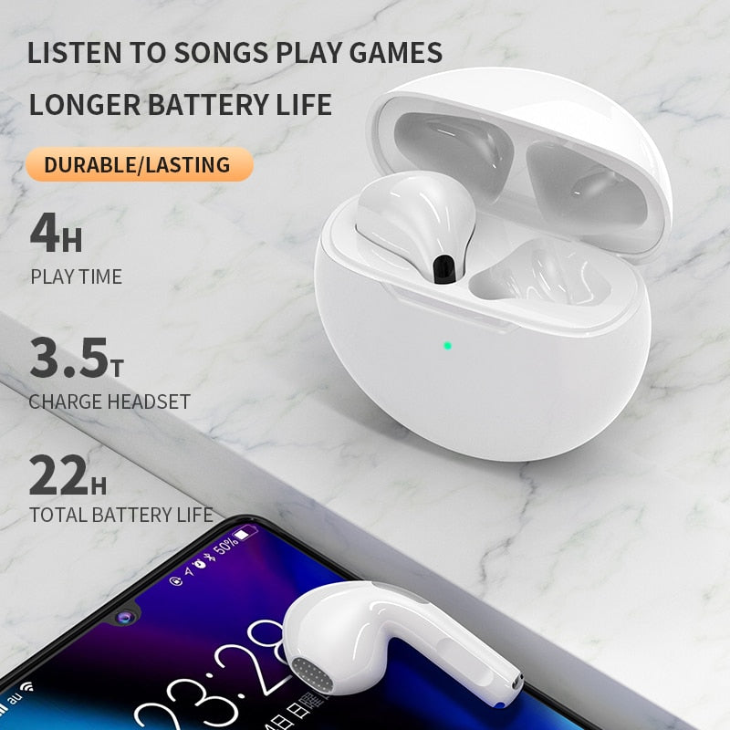 True Wireless Airpods Bluetooth Earphone Touch Control with Mic Waterproof TWS Stereo Headphone Headset Sport