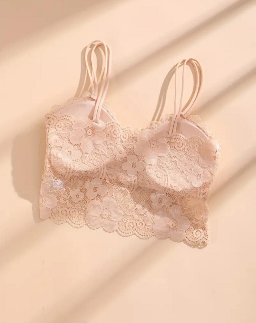 Pack of 3 Floral Lace Wireless Elegant Comfy Push Up Bra